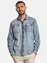 emilio adani Langarm-Hemd aus Jeans-Stoff Marineblau
