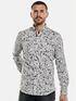 emilio adani Langarm-Hemd mit All-Over-Print Dunkelgrau