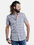 emilio adani Kurzarmhemd mit modischem All-Over Print Marineblau