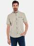 engbers Kurzarm-Hemd mit Leinenanteil Sand