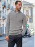emilio adani Pullover mit Troyer-Kragen Creme