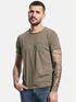 emilio adani Streifenshirt aus softem Slub-Jersey Hellbraun