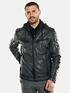 emilio adani Lederjacke mit abnehmbarer Kapuze Anthrazit