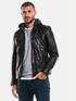 emilio adani Lederjacke mit abnehmbarer Kapuze Schwarz
