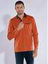 engbers Langarm-Shirt mit Polo-Kragen Orange