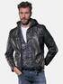 emilio adani Lederjacke mit abnehmbarer Kapuze Oliv