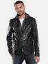 emilio adani Lederjacke mit Sweat-Inlet Schwarz