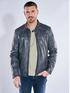 emilio adani Lederjacke in Bikeroptik Mittelblau