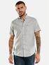 emilio adani Kurzarm-Hemd mit Leinen-Anteil Kieselgrau