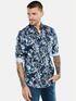 emilio adani Langarm-Hemd mit All-Over-Print Anthrazit