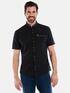engbers Kurzarm-Hemd mit Leinenanteil Schwarz
