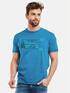 engbers Modisch bedrucktes T-Shirt Cyanblau engbers Modisch bedrucktes T-Shirt Cyanblau