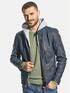 emilio adani Sportive Lederjacke mit Sweatkapuze Indigoblau