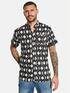 emilio adani Kurzarm-Hemd mit All-Over-Print Schwarz