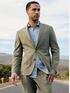 emilio adani Anzug-Sakko aus Leinenmischqualität Khaki