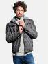 engbers Lederjacke mit Sweat-Kapuze Grau engbers Lederjacke mit Sweat-Kapuze Grau