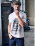 emilio adani Modisches T-Shirt mit Druck Naturweiss