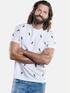emilio adani Bio-Baumwoll-T-Shirt mit besonderer Tukan Stickerei Reinweiss