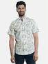 engbers Sportives Halbarmhemd mit grafischer Musterung Petrolgruen