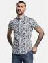 emilio adani Kurzarm-Hemd mit All-Over-Print Saphirblau