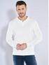emilio adani Pullover mit Polo-Kragen Reinweiss