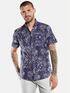 emilio adani Kurzarm-Hemd mit All-Over-Print Saphirblau emilio adani Kurzarm-Hemd mit All-Over-Print Saphirblau