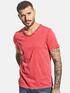 emilio adani V-Neck T-Shirt aus super softem Baumwollmaterial Pink