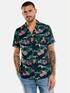 emilio adani Kurzarm-Hemd mit floralem Print Khaki
