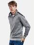 engbers Sweatshirt mit Kontrastdetails am Kragen. Kieselgrau
