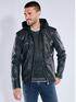 emilio adani Lederjacke mit abnehmbarer Kapuze Anthrazit emilio adani Lederjacke mit abnehmbarer Kapuze Anthrazit