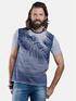 emilio adani Rundhals T-Shirt mit sommerlichem Print Saphirblau