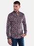 emilio adani Langarm-Hemd mit All-Over-Print Feuerrot