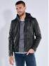 emilio adani Lederjacke mit abnehmbarer Kapuze Schwarz emilio adani Lederjacke mit abnehmbarer Kapuze Schwarz