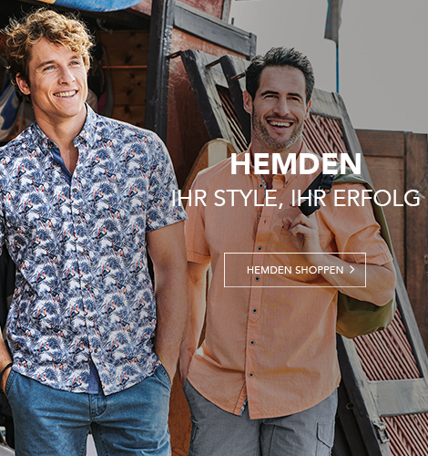 Huber Kurzarm Leinenhemd Marineblau Mit Stehkragen Modern Dress
