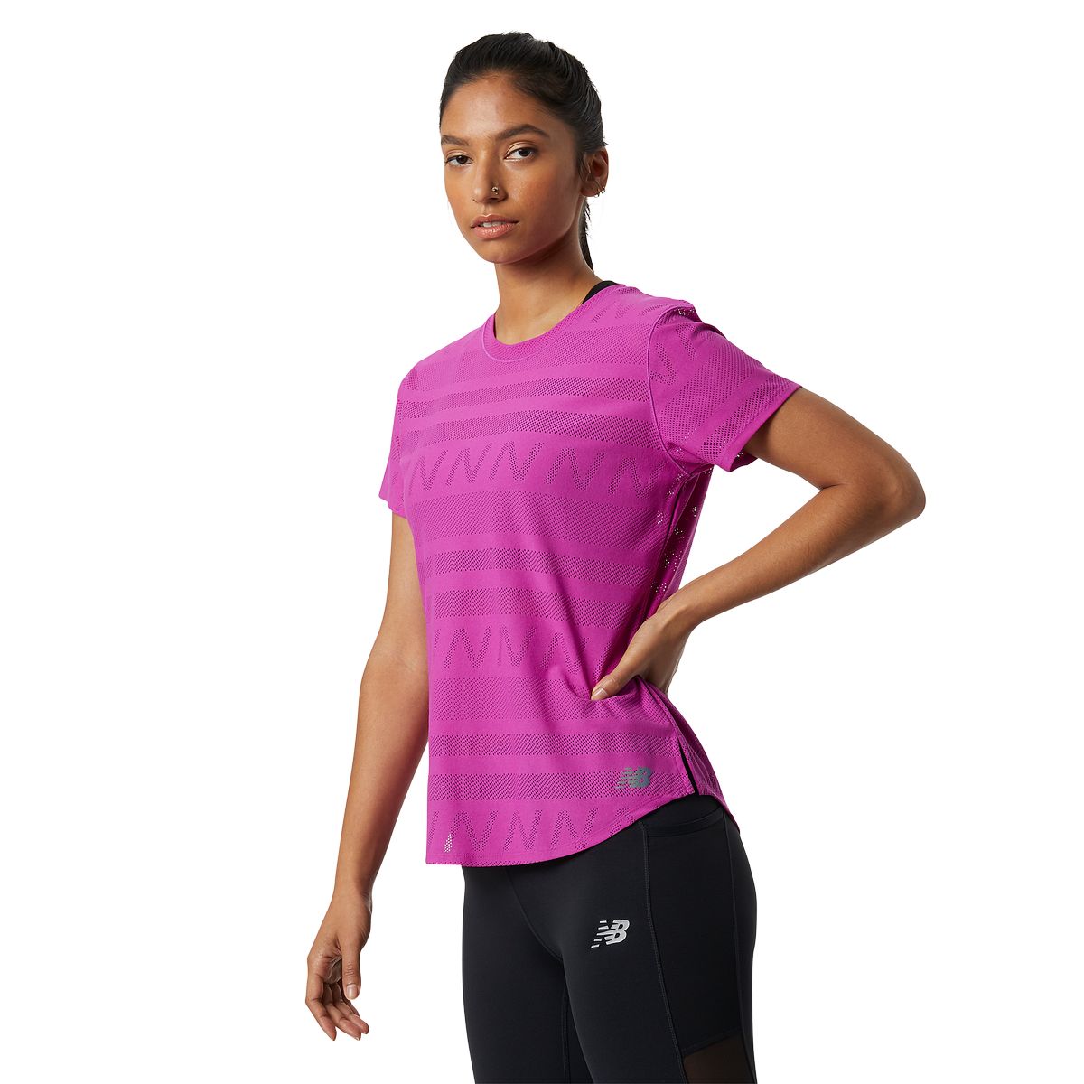 New Balance Q Speed Jacquard Short Sleeve Damen T-Shirt_3