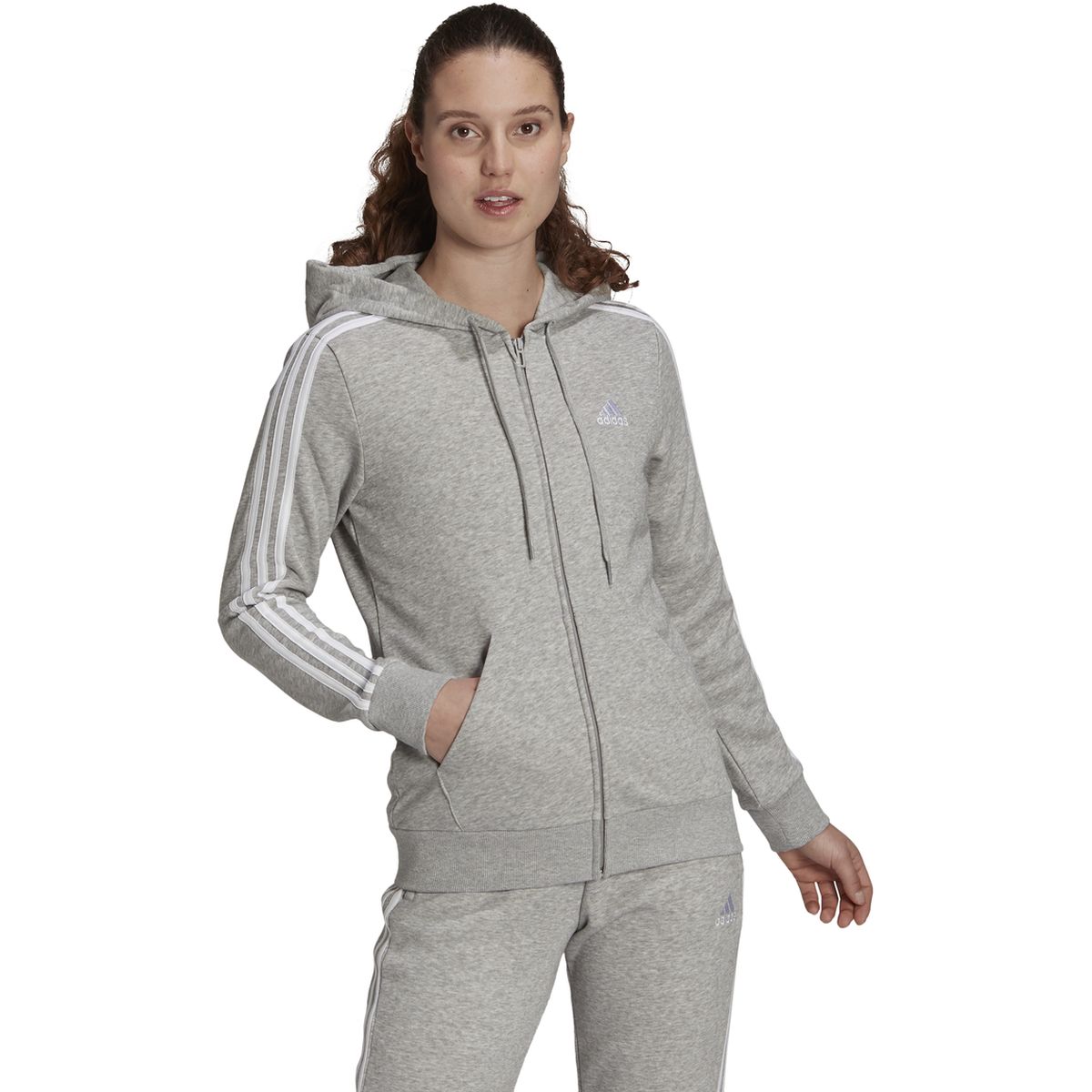 Adidas Essentials French Terry 3-Streifen Kapuzenjacke Damen_2