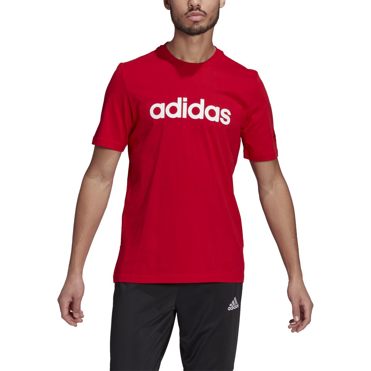 Adidas Essentials Embroidered Linear Logo T-Shirt Herren_6