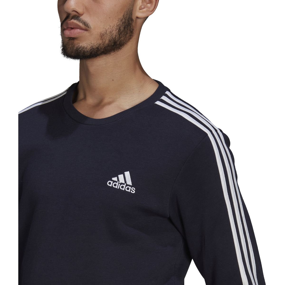 Adidas Essentials Fleece 3-Streifen Sweatshirt Herren_3