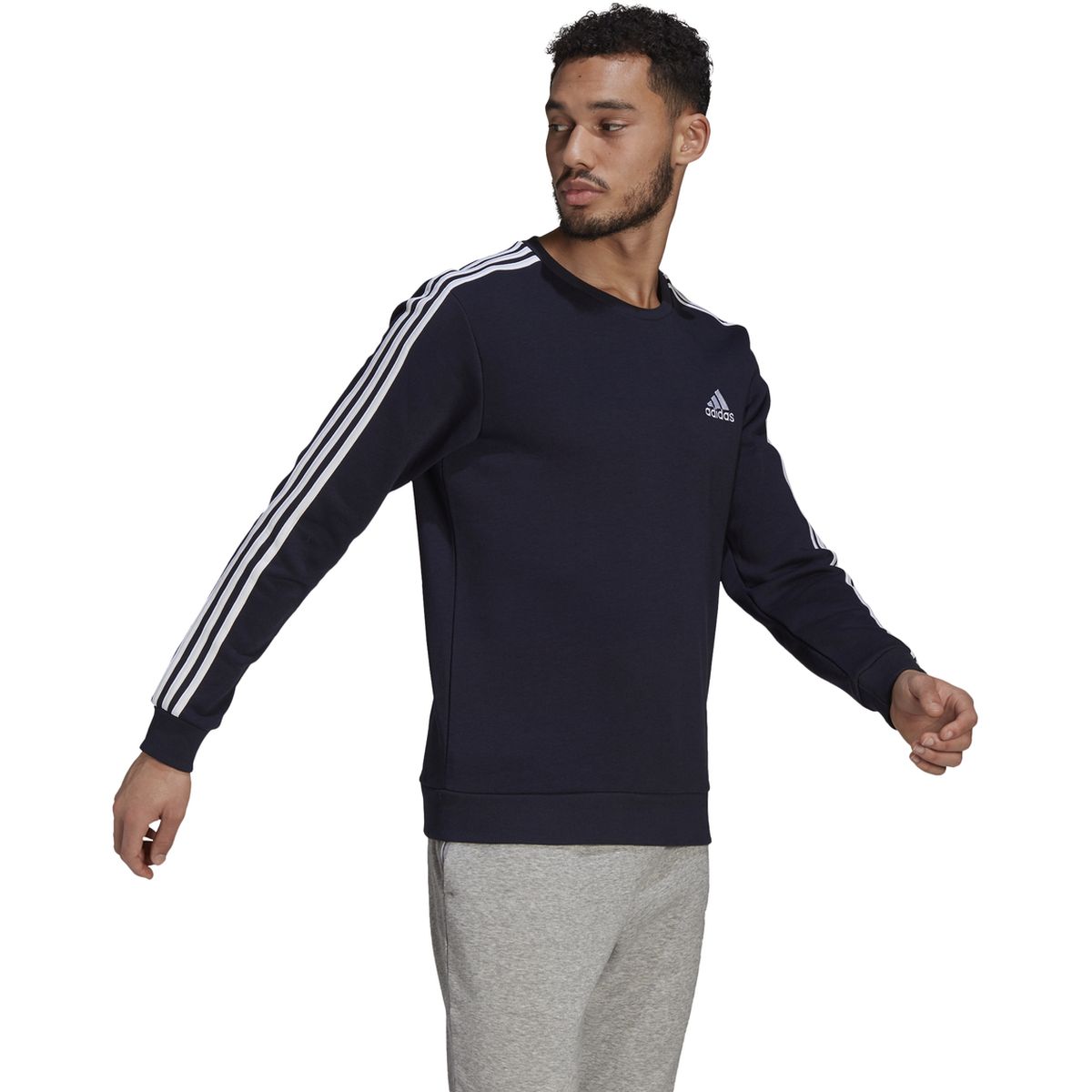 Adidas Essentials Fleece 3-Streifen Sweatshirt Herren_1