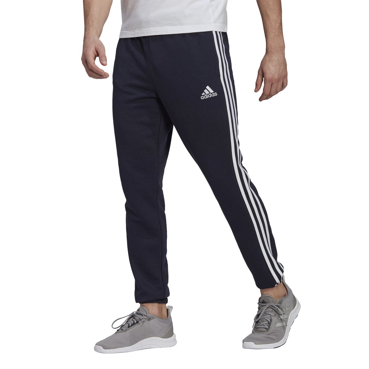 Adidas Essentials French Terry Tapered 3-Streifen Hose Herren_1