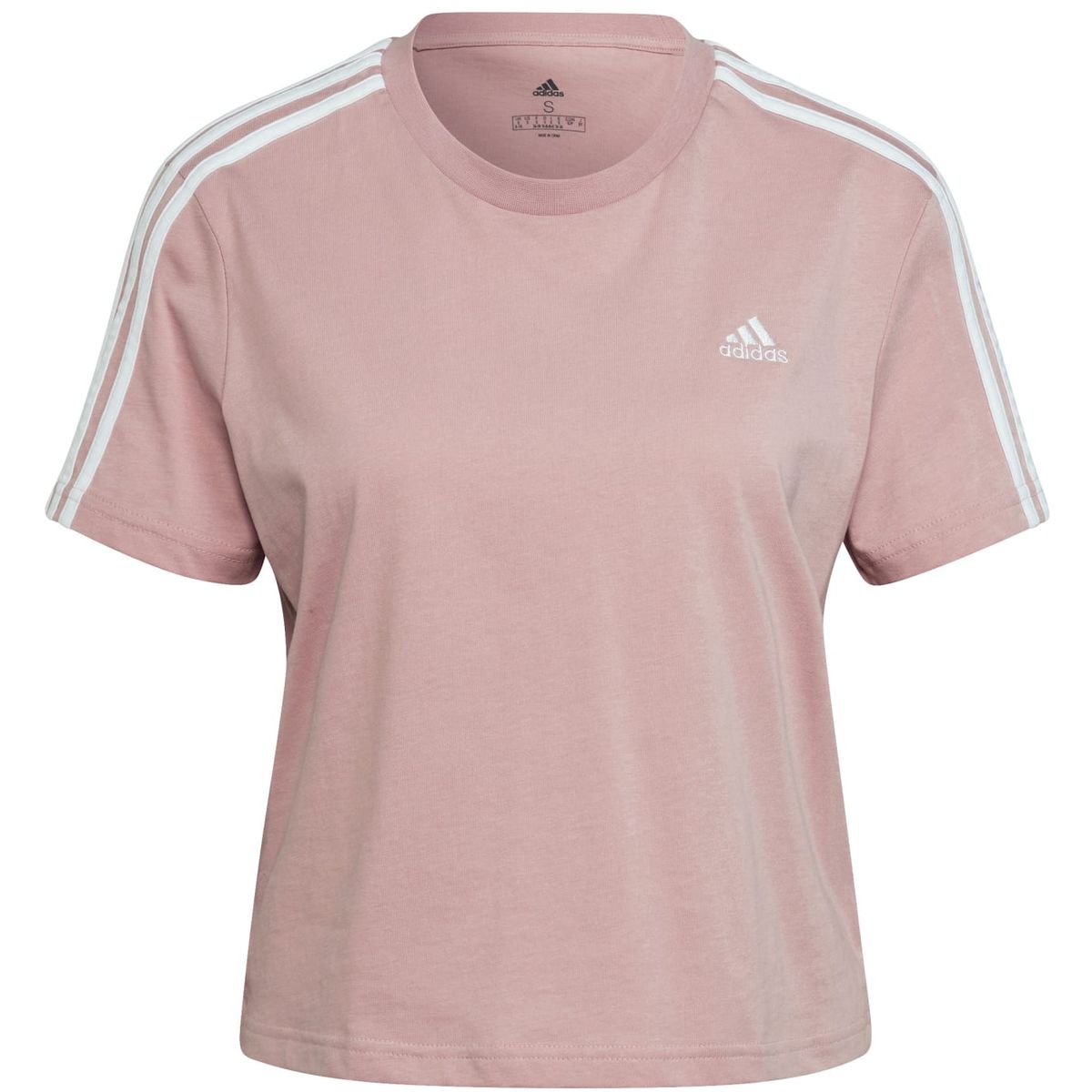 Adidas Essentials Loose 3-Streifen Cropped T-Shirt Damen