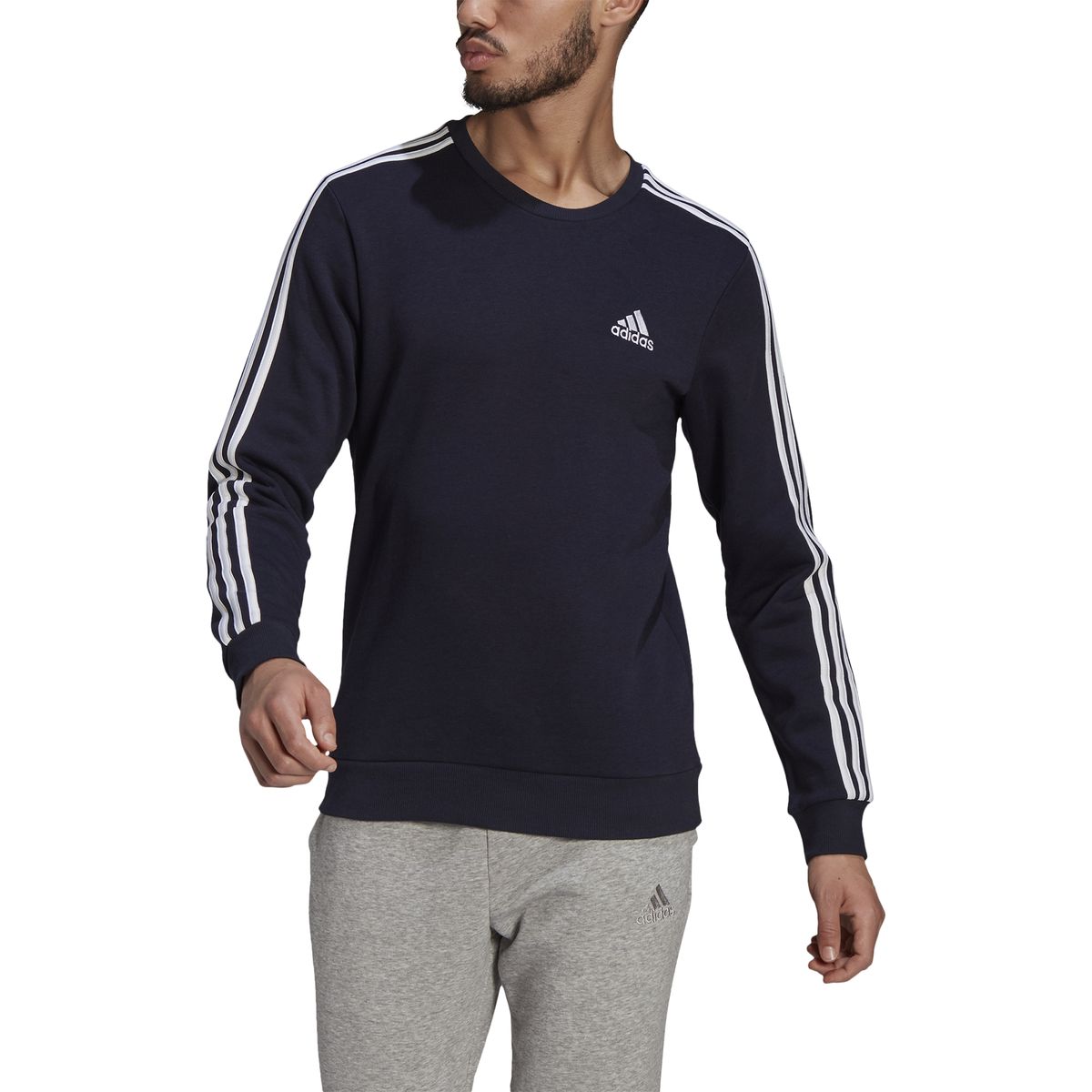 Adidas Essentials Fleece 3-Streifen Sweatshirt Herren_6