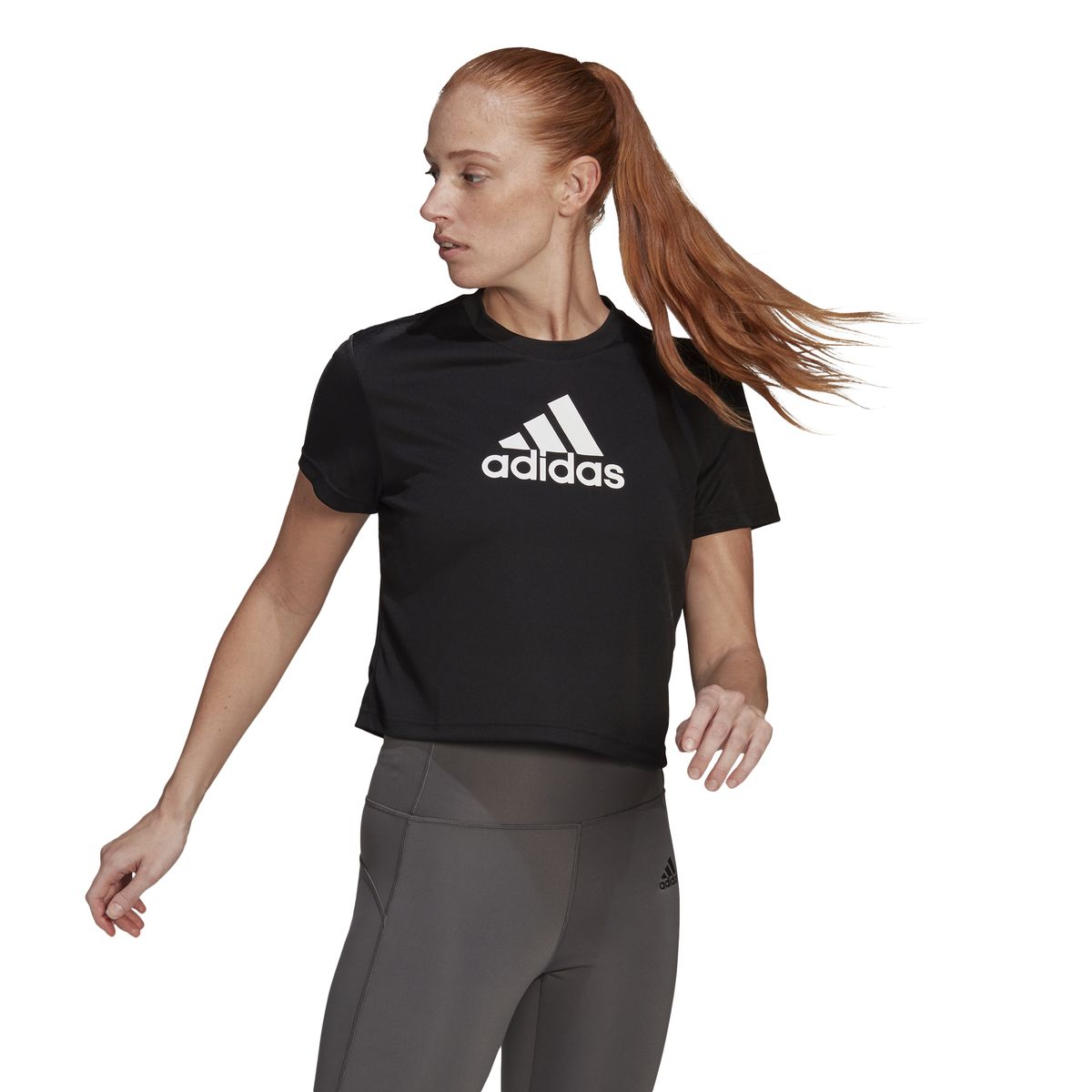 Adidas AEROREADY Designed 2 Move Logo Sport Cropped T-Shirt Damen_5