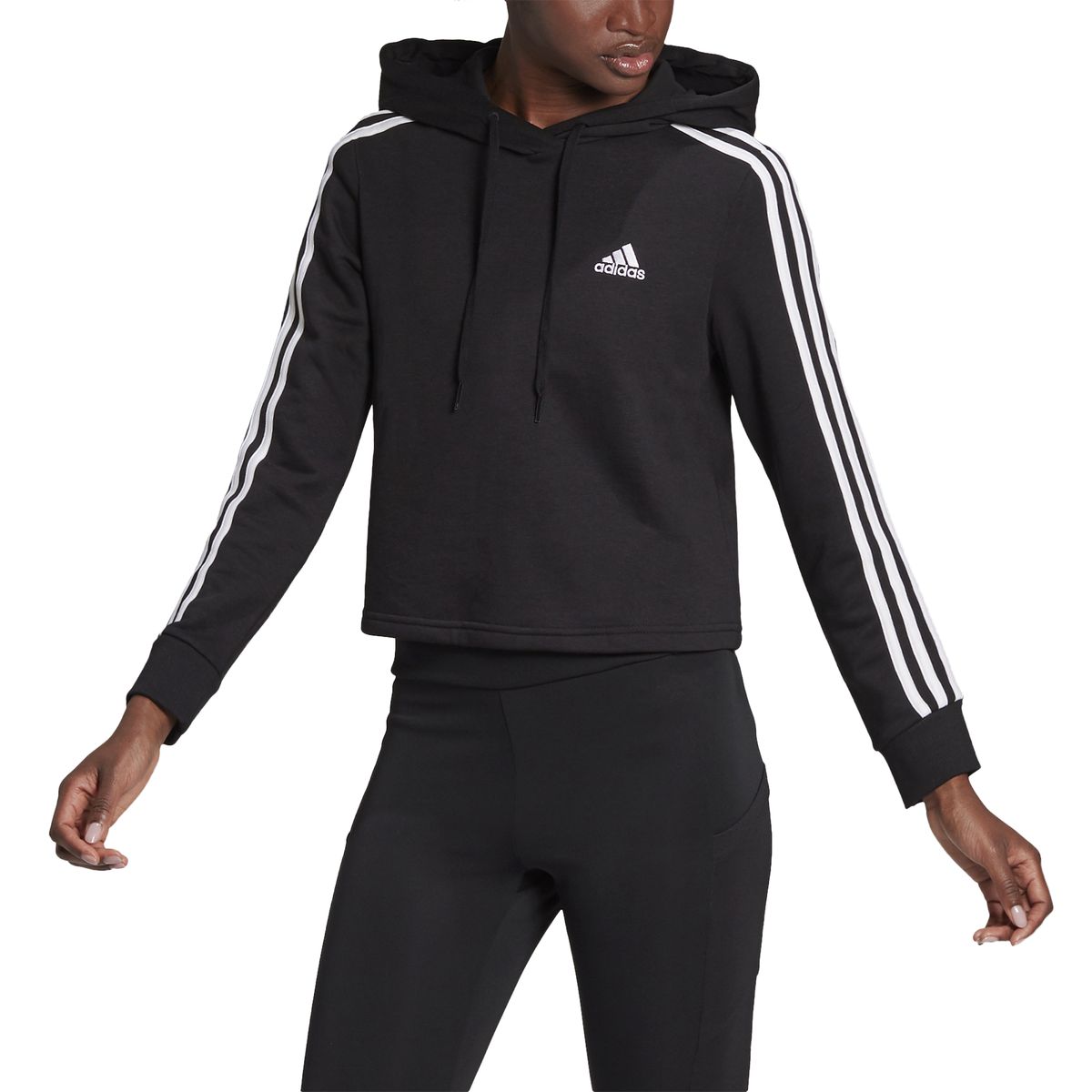 Adidas Essentials 3-Streifen Cropped Hoodie Damen_6