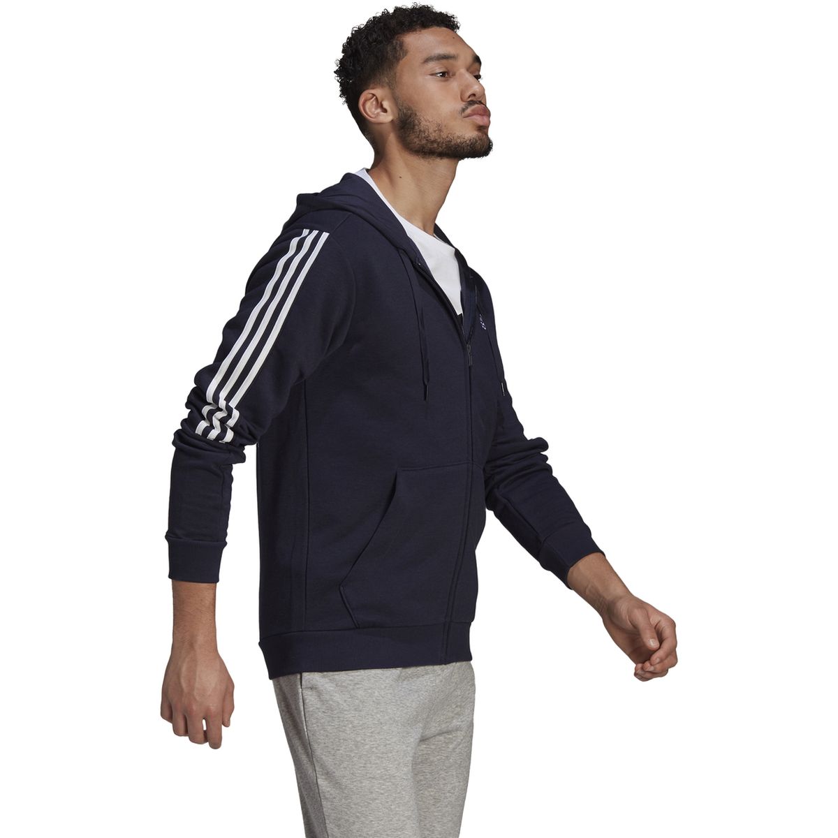Adidas Essentials Fleece Cut 3-Streifen Trainingsjacke Herren_2