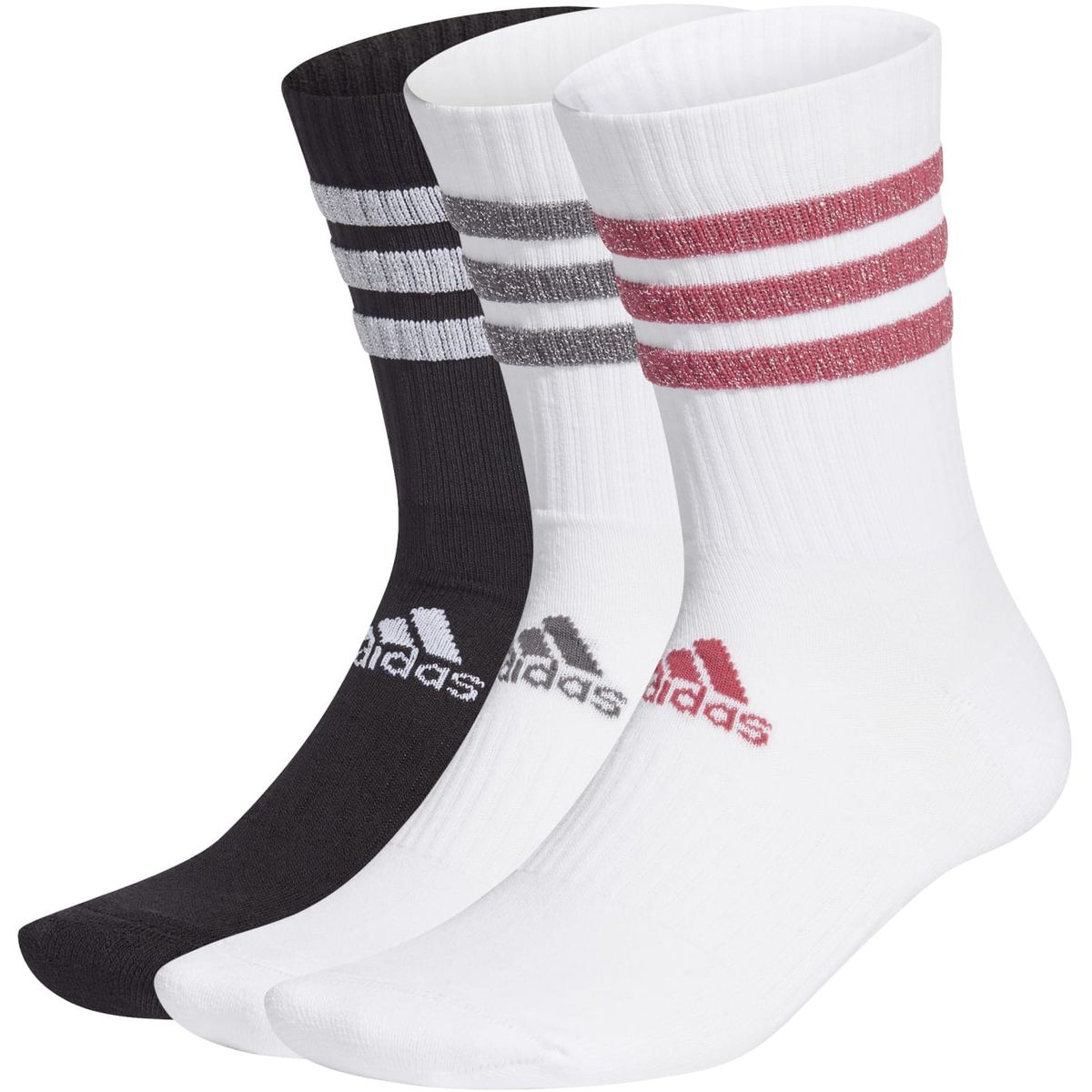 Adidas Glam 3-Streifen Cushioned Sport Crew Socken, 3 Paar Unisex