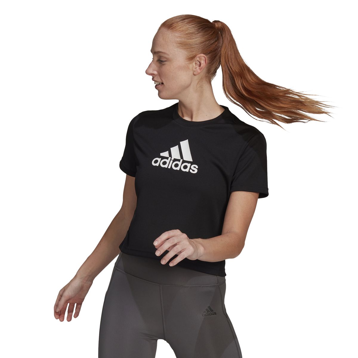 Adidas AEROREADY Designed 2 Move Logo Sport Cropped T-Shirt Damen_1