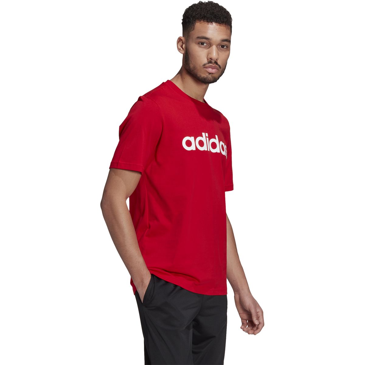 Adidas Essentials Embroidered Linear Logo T-Shirt Herren_1