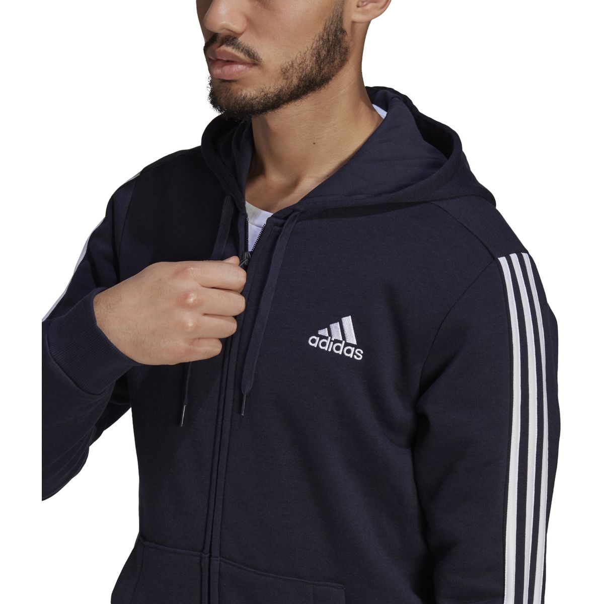 Adidas Essentials Fleece Cut 3-Streifen Trainingsjacke Herren_5
