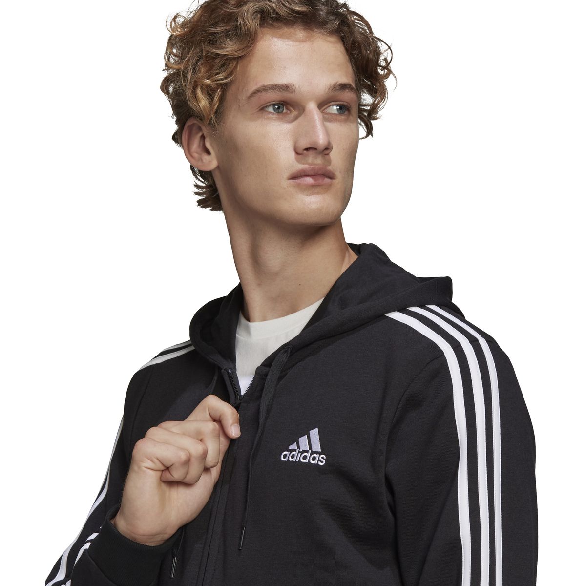 Adidas Essentials French Terry 3-Streifen Kapuzenjacke Herren_4